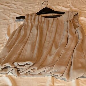 Calvin Klein Cream Pleated Skirt